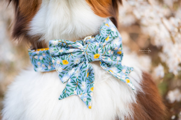 "Blue Bliss" sailor bow for dog collars