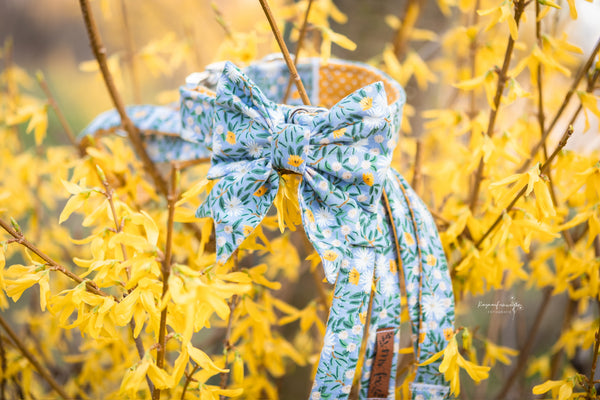 "Blue Bliss" sailor bow for dog collars