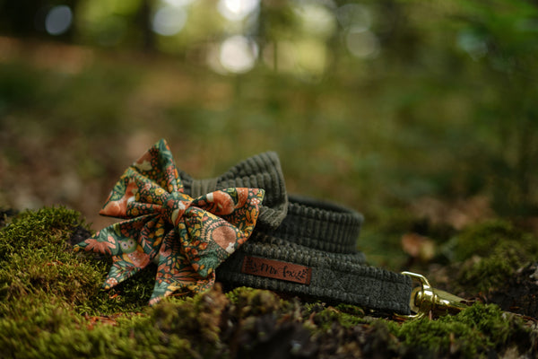"Forest Friends" sailor bow for dog collars
