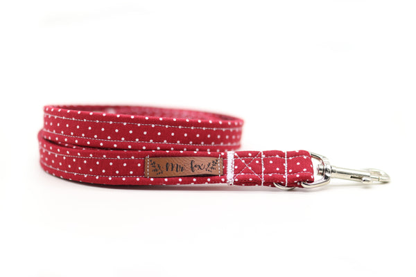 "Burgundy Polkadot" dog leash