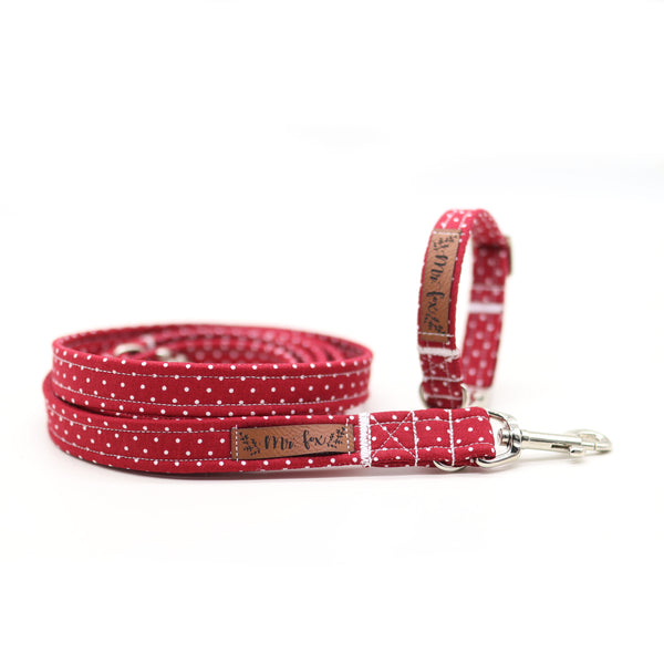 "Burgundy Polkadot" dog leash