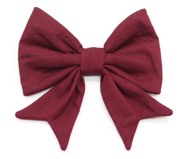 "Burgundy Uni" Schleife für Hundehalsbänder