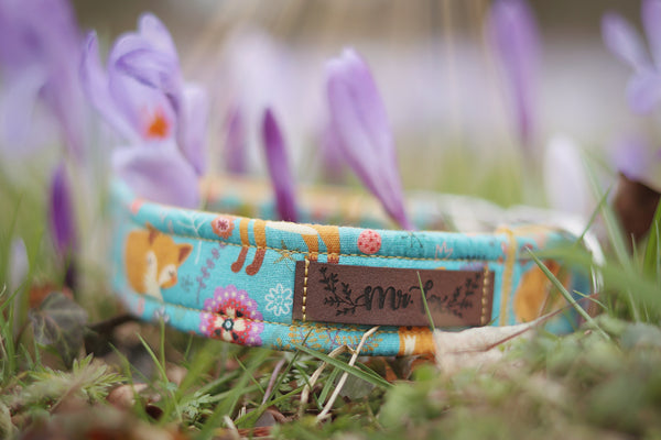 "Fox & Flowers" collar for dogs