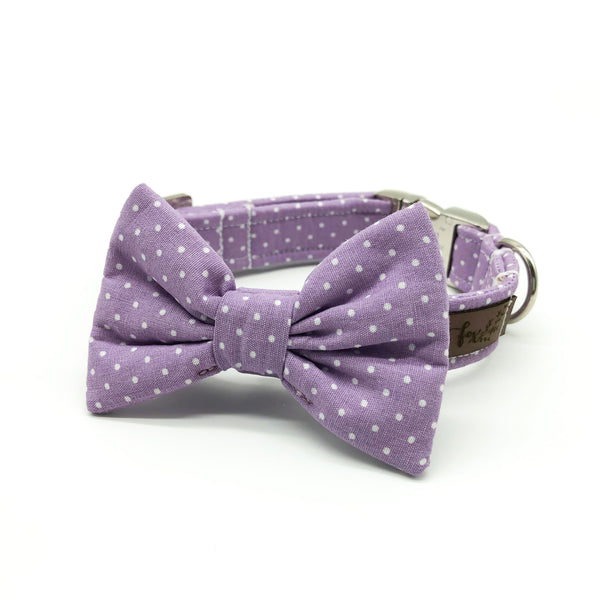 "Lilac Polkadot" Fliege für Hundehalsbänder