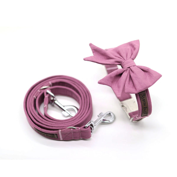 "Old Rose Uni" Schleife für Hundehalsbänder