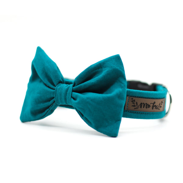 "Petrol Uni" Fliege für Hundehalsbänder