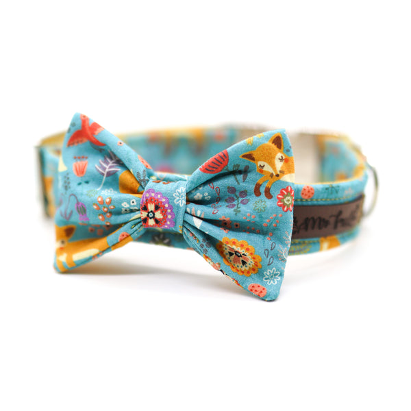 "Fox & Flowers" collar for dogs