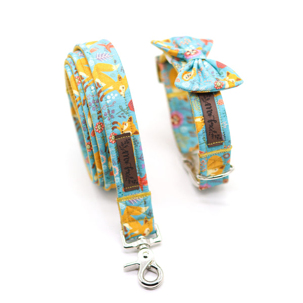 "Fox & Flowers" dog leash