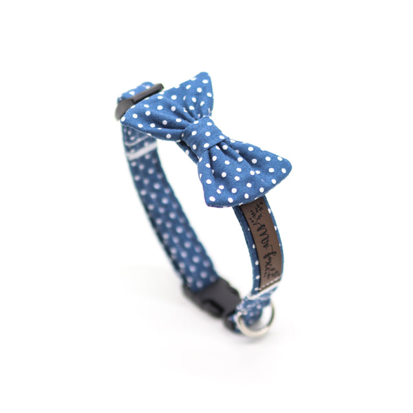 "Denim Blue Polkadot" Halsband für Hunde