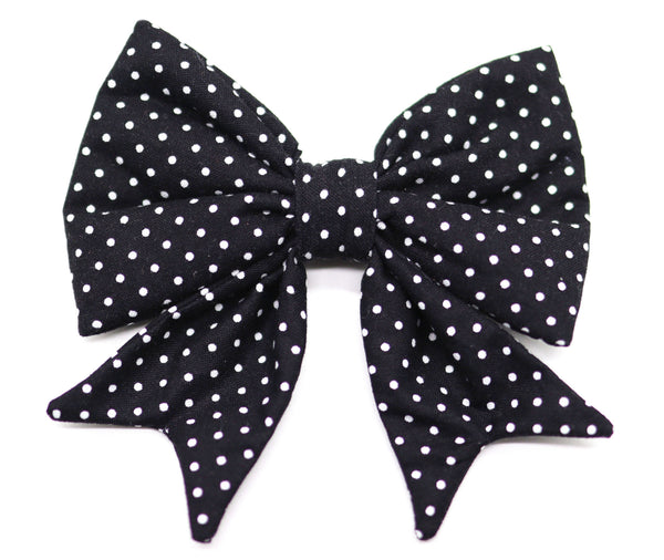 "Black Polkadot" Schleife für Hundehalsbänder