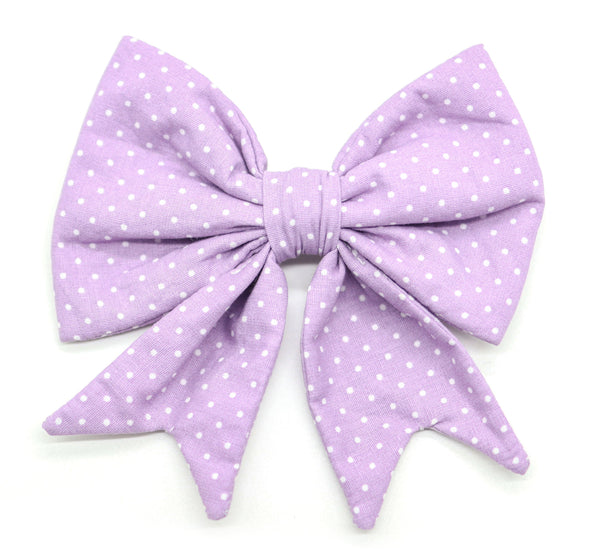 "Lilac Polkadot" Schleife für Hundehalsbänder