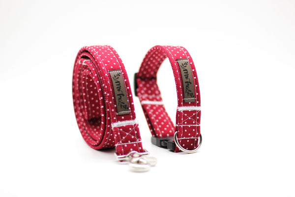 "Burgundy Polkadot" dog leash
