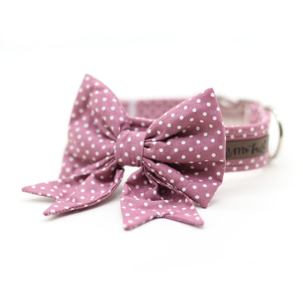 "Mauve Polkadot" Halsband für Hunde