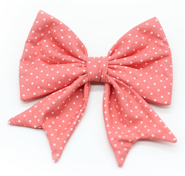 "Coral Polkadot" Schleife für Hundehalsbänder