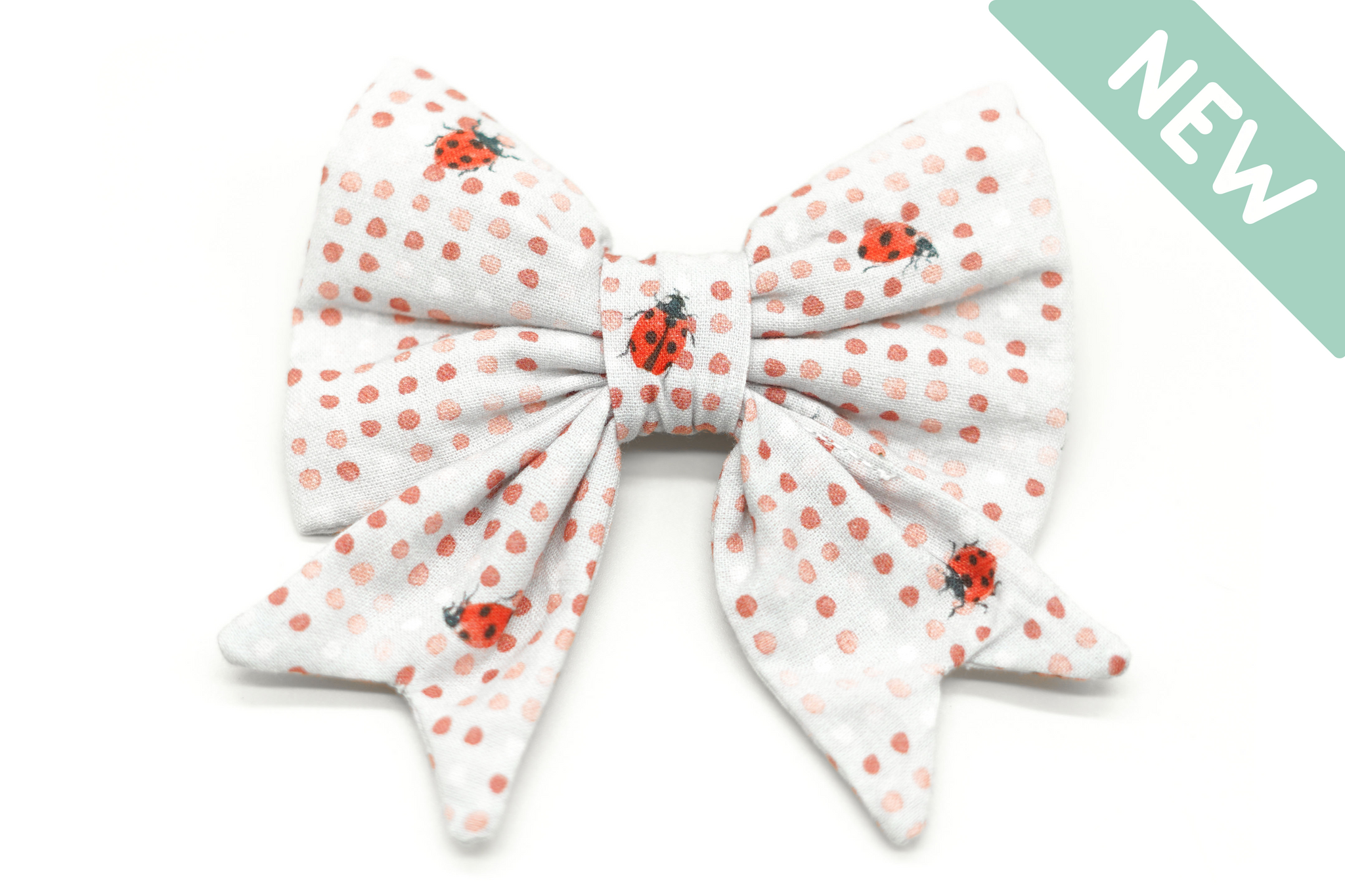 "Lucky Ladybugs" sailor bow for dog collars