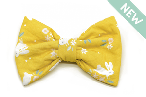 "Blissful Bunnies" bow tie for dog collars