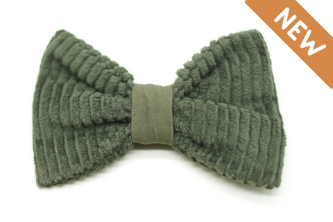 "Moss Cord" bow tie for dog collars