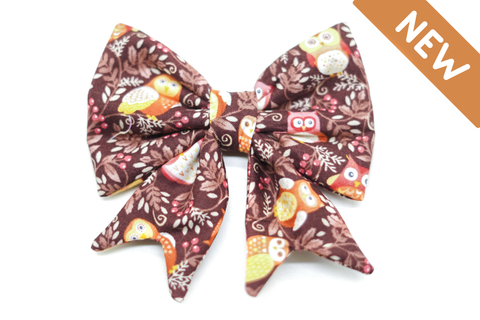 "Obsessed with Owls" sailor bow for dog collars