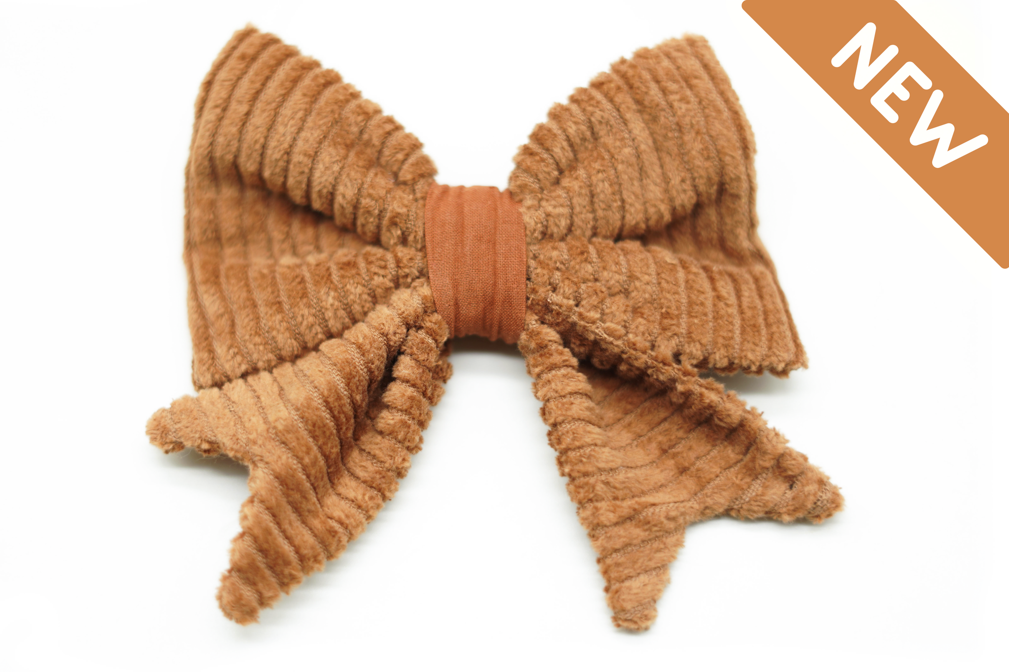 "Cognac Cord" sailor bow for dog collars