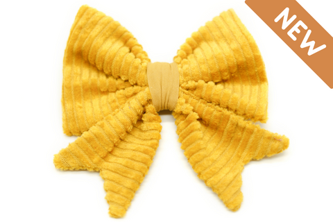 "Sunflower Cord" sailor bow for dog collars