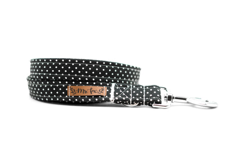 "Black Polkadot" dog leash