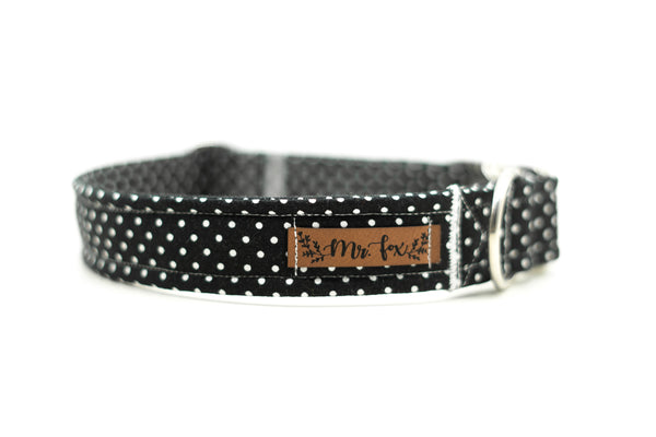 "Black Polkadot" Halsband für Hunde