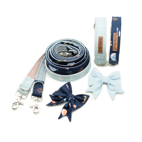 "Ahoy Mate" sailor bow for dog collars