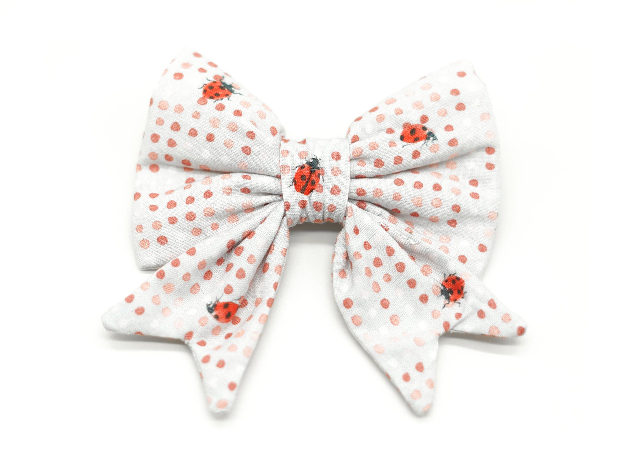 "Lucky Ladybugs" sailor bow for dog collars