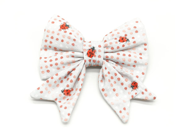 "Lucky Ladybugs" sailor bow for dog collars