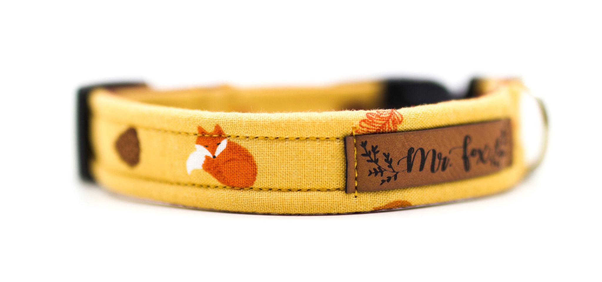 READY TO MAKE "Frisky Fall" dog collar with fox print Regular (2,5cm)