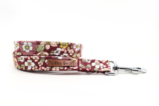 "Burgundy Bloom" Hundeleine - Mr. Fox Hundezubehör