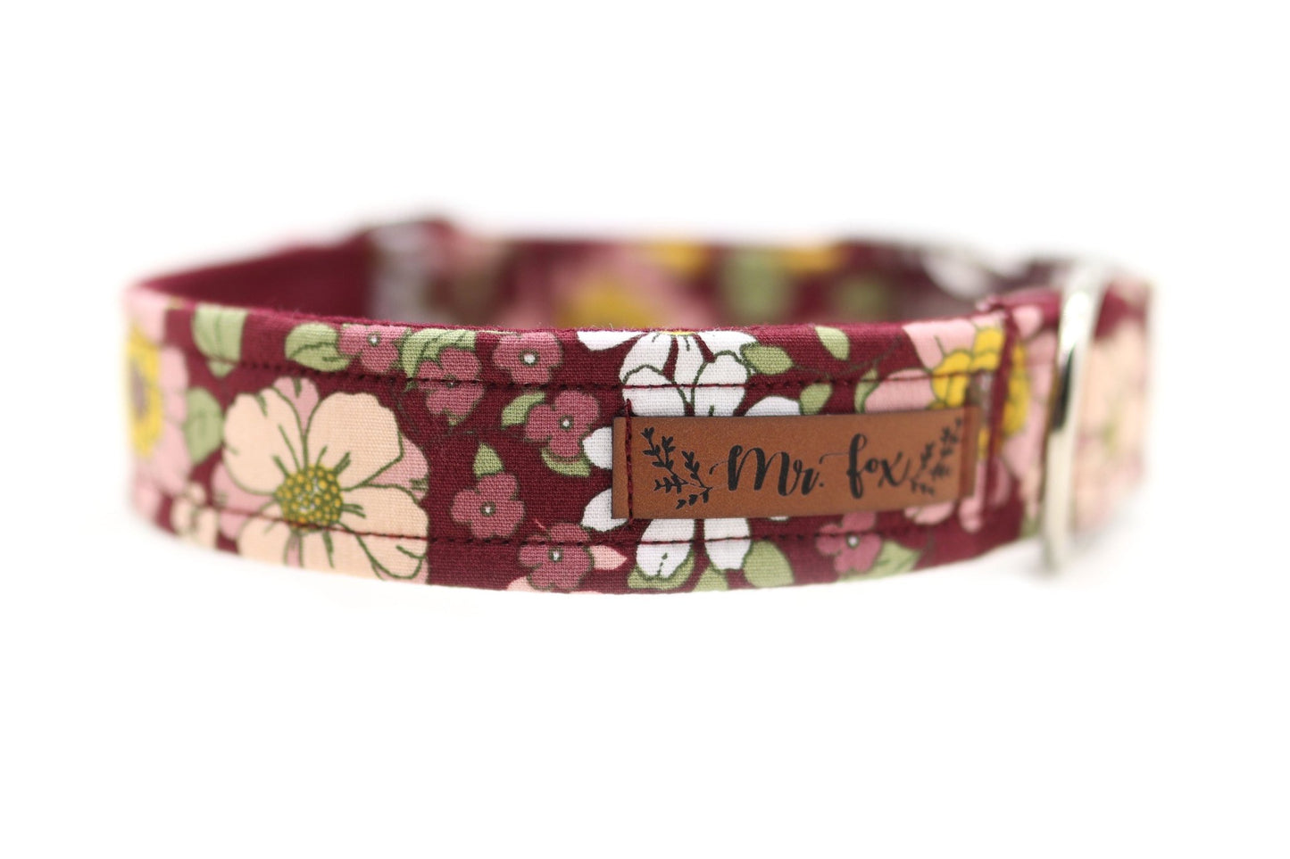 "Burgundy Bloom" Halsband für Hunde - Mr. Fox Hundezubehör