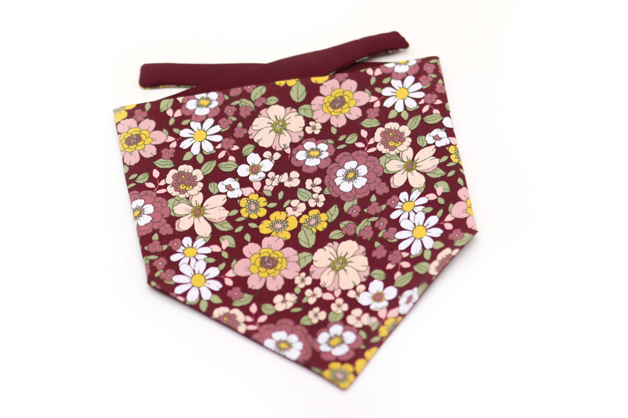 “Burgundy Bloom” dog bandana