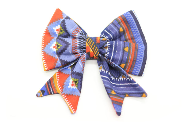 "Aztec Adventure" sailor bow for dog collars