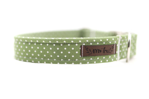 "Olive Polkadot" collar for dogs