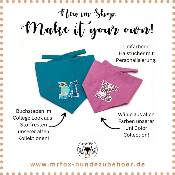 "Make it your own" personalisiertes Hundehalstuch