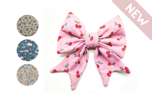 "Summer Collection" sailor bow for dog collars (pattern selection)
