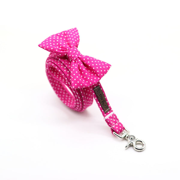 "Pink Polkadot" bow tie for dog collars
