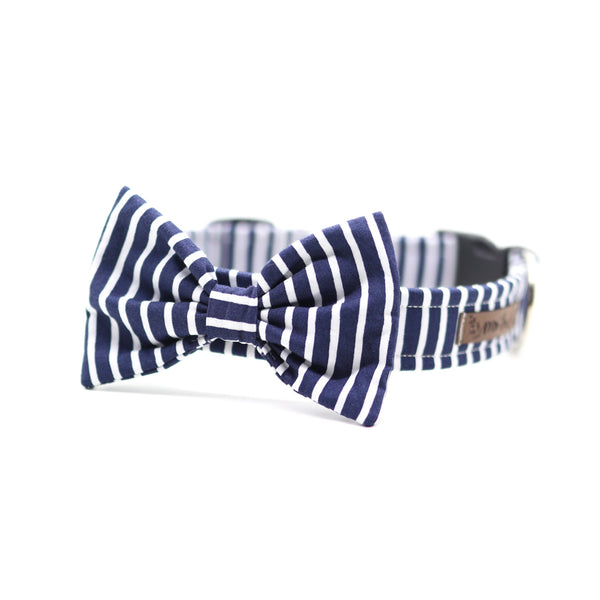 "Salty Stripes" bow tie for dog collars
