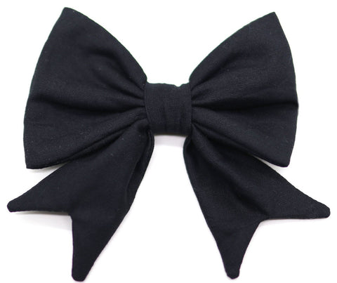 "Black Uni" sailor bow for dog collars