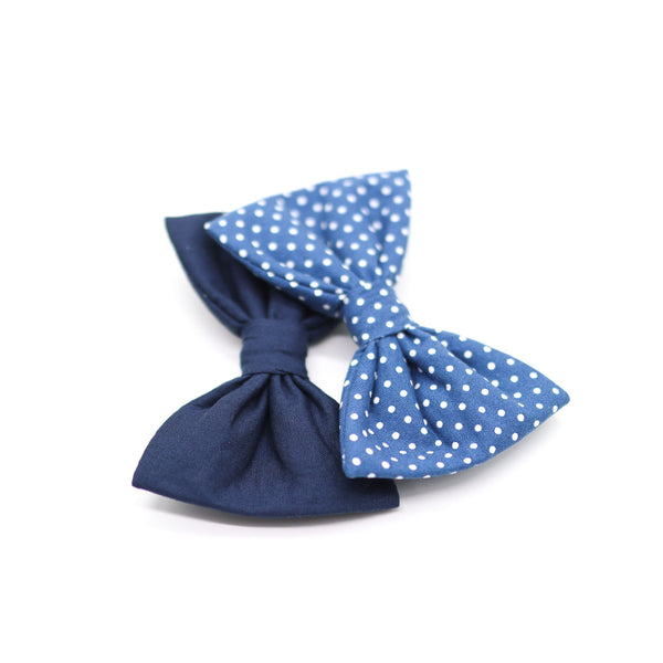 "Denim Blue Polkadot" bow tie for dog collars
