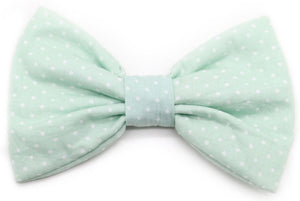 "Mint Polkadot" bow tie for dog collars