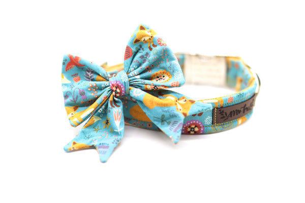 "Fox & Flowers" collar for dogs
