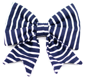 "Salty Stripes" sailor bow for dog collars