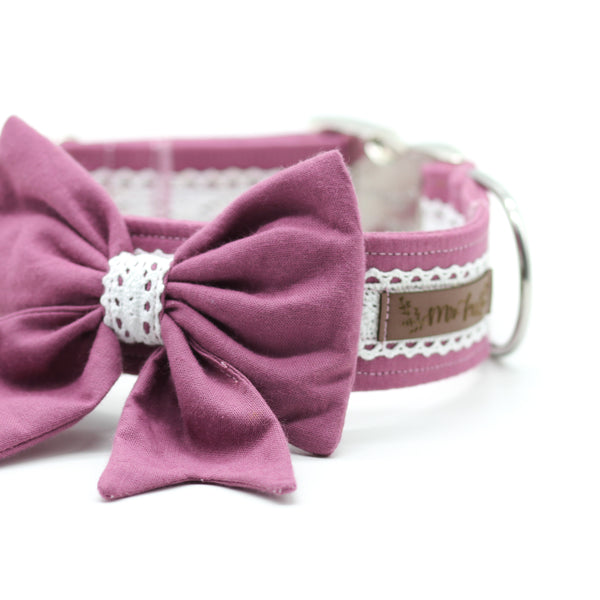 "Wedding Vibes" sailor bow for dog collars (choice of colors)