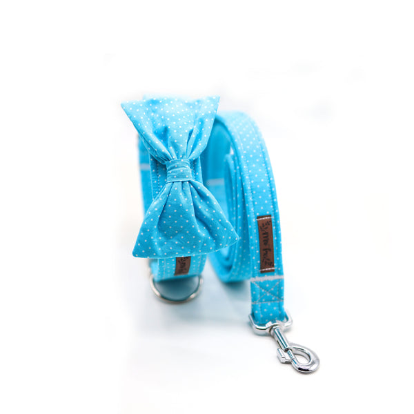 "Teal Polkadot" bow tie for dog collars