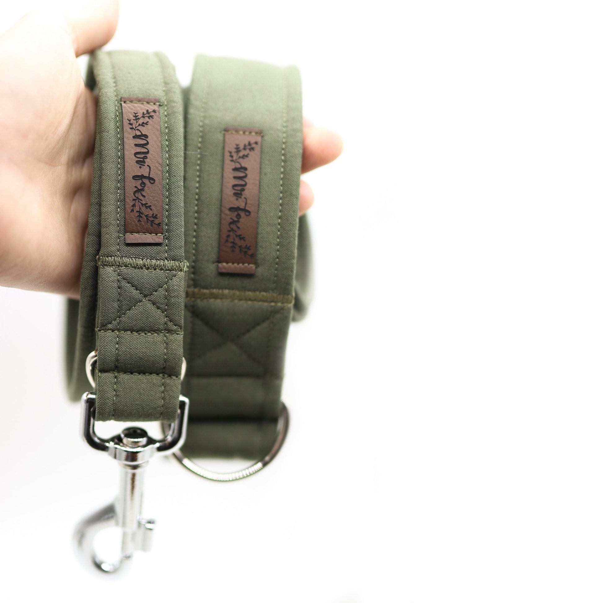 "Olive Uni" Halsband für Hunde - Mr. Fox Hundezubehör