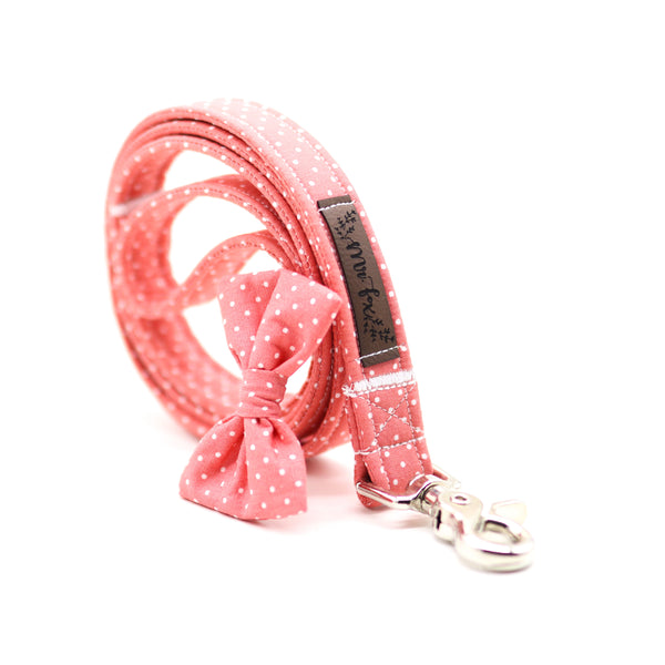 "Coral Polkadot" dog leash