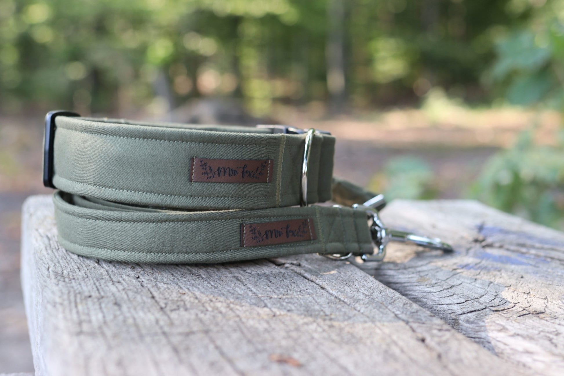 "Olive Uni" Halsband für Hunde - Mr. Fox Hundezubehör