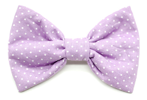 "Lilac Polkadot" bow tie for dog collars